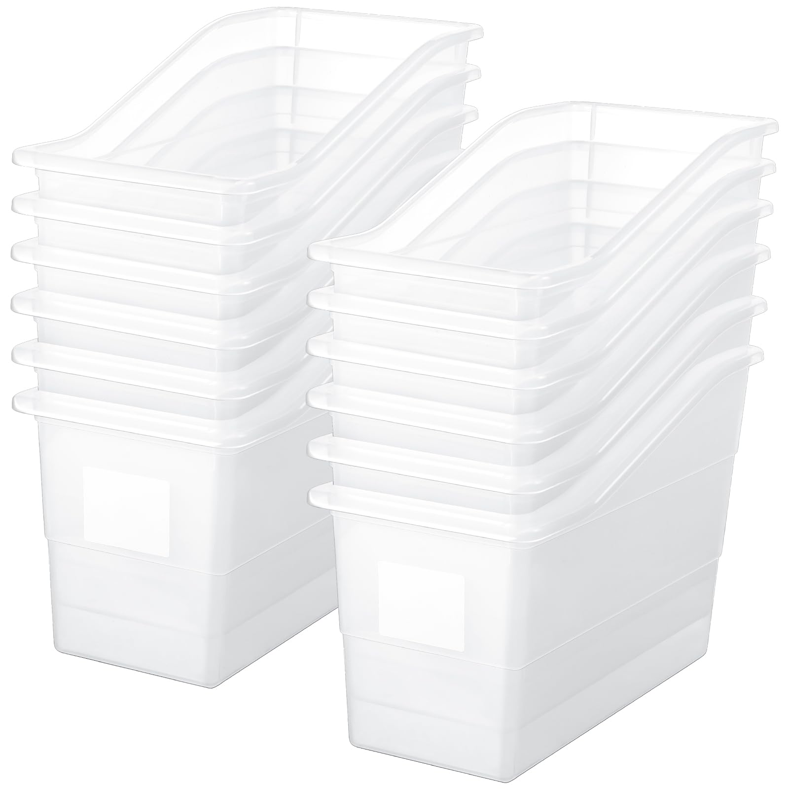 Amazon.com: Suzile 12 Pcs Book Bins with Labels Linking Storage